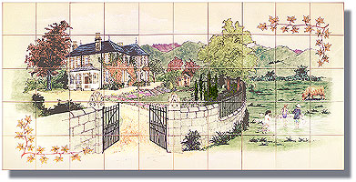 House in Perth; hand painted tile panel which featured in The Aga Magazine.