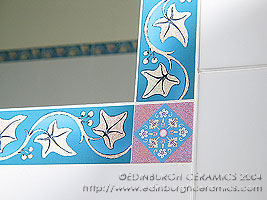 detail of border: bathroom ceramic tile