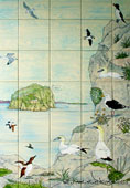 seabird tiles, tile panel