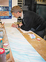 Douglas painting the Seastorm tiles