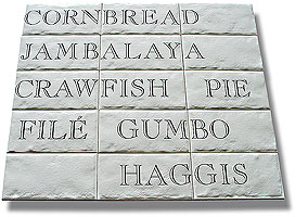 crawfish pie and haggis, digital ceramic tiles