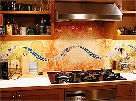 kitchen with handmade tiles
